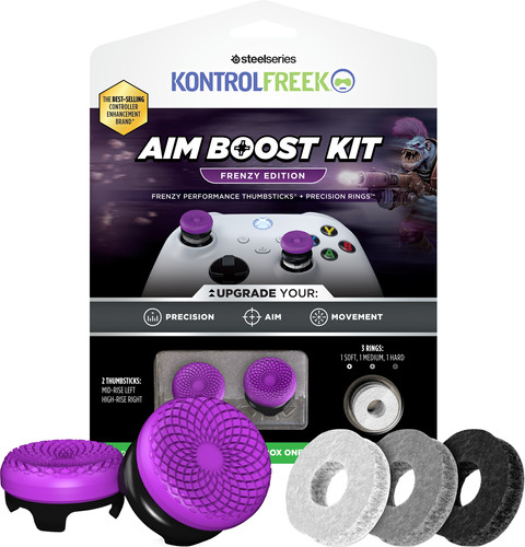 KontrolFreek Frenzy AimBoost Appui-pouces + Anneaux de Précision Mauve/Noir Xbox Main Image