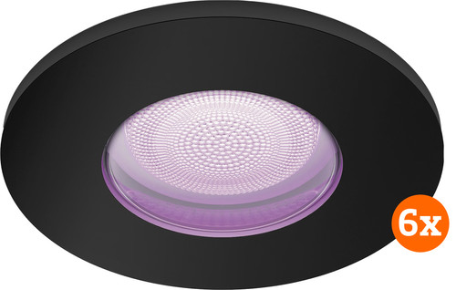 Philips Hue Xamento Spot Encastré pour Salles de Bain Noir White and Color - Lot de 6 Main Image