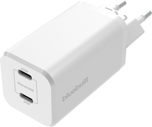 BlueBuilt Power Delivery Oplader met 2 Usb C Poorten 65W Wit Main Image