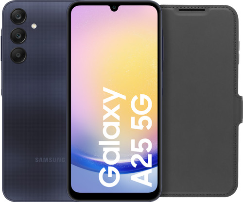 Samsung Galaxy A25 128GB Black 5G + BlueBuilt Book Case Black Main Image