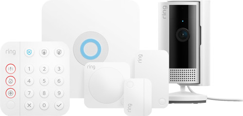 Ring Alarm System with 1 Magnetic Contact and 1 Motion Sensor + Ring Indoor Cam 2nd Gen White Main Image