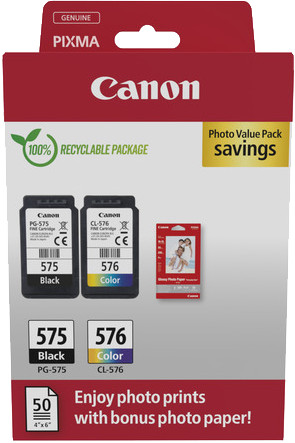 Canon PG-575/CL-576 Cartridge + Photo Paper Main Image