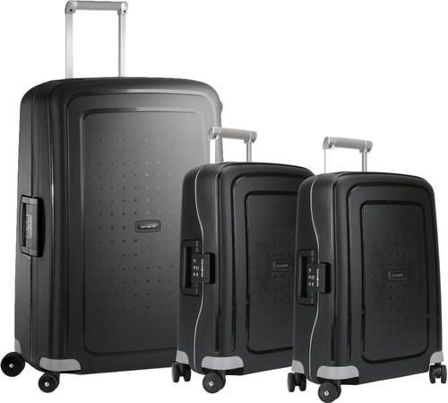 Samsonite S'Cure Spinner 55+55+75cm Black Suitcase Set Main Image