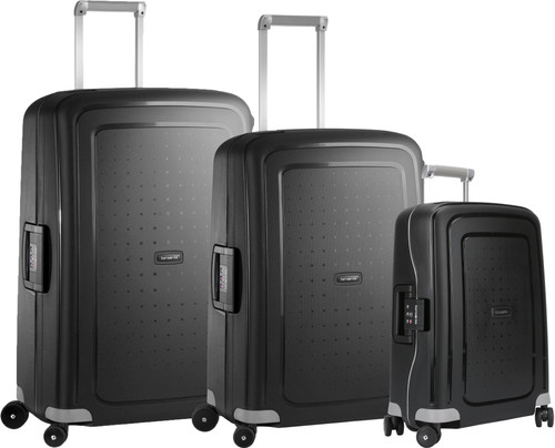 Samsonite S'Cure Spinner 55cm + 69cm + 75cm Black Suitcase Set Main Image