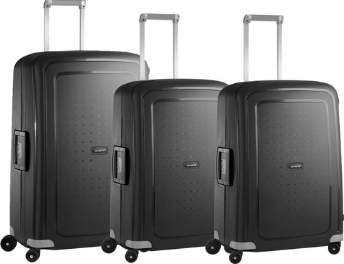 Samsonite S'Cure Spinner 69cm + 69cm + 75cm Black Suitcase Set Main Image