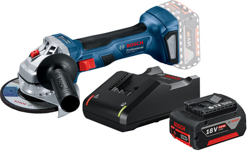 Bosch Professional GWS 18 V-7 + 4,0 Ah Batterie et Chargeur Main Image