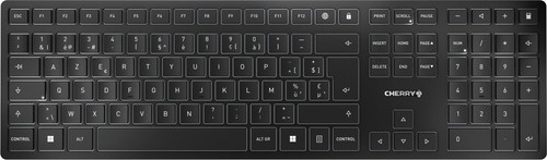 CHERRY DW 9100 Slim, Spaanse lay-out, QWERTY toetsenbord, draadloos toetsenbord en muis set, oplaadbare lithium batterijen, zwart/brons