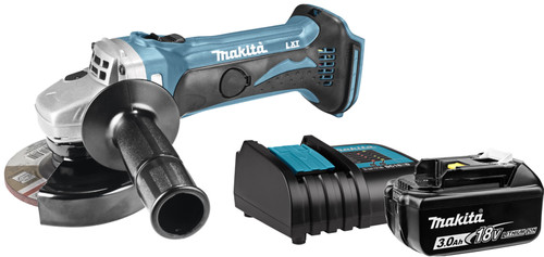 Makita DGA452Z + 3,0 Ah Batterie et Chargeur Main Image