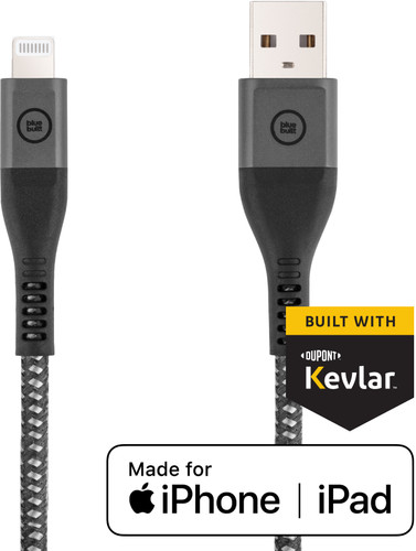 BlueBuilt USB-A to Lightning Cable 1.5m Kevlar Black Main Image