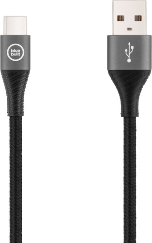 BlueBuilt USB-A to USB-C Cable 1.5m Nylon Black Main Image