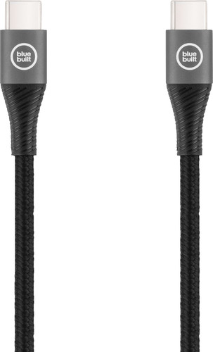 BlueBuilt USB-C to USB-C Cable 1.5m Nylon Black Main Image