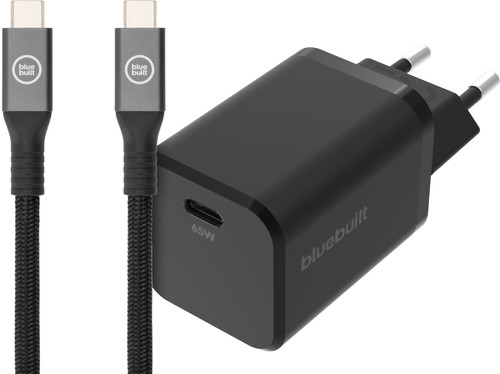 BlueBuilt Power Delivery Universal Charger 65W + USB-C Charging Cable (2m) Black Main Image