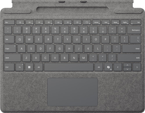 Microsoft Surface Pro Type Cover avec Emplacement de Stockage pour Stylet Platine AZERTY Main Image