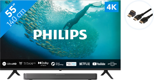 Philips 55PUS7009 + Barre de Son + Câble HDMI Main Image