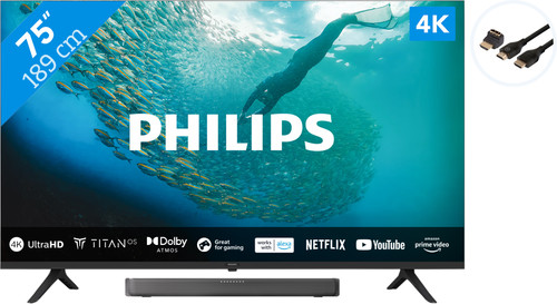 Philips 75PUS7009  + Soundbar + Hdmi kabel Main Image