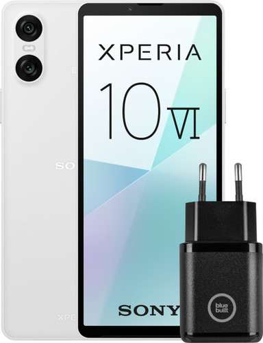 Sony Xperia 10 VI 128GB Wit 5G + BlueBuilt Oplader met Usb C Poort 30W Zwart Main Image