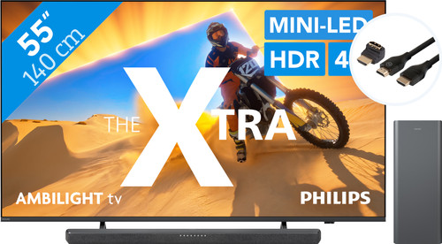 Philips The Xtra 55PML9009 - QD Miniled (2024) + Barre de Son + Câble HDMI Main Image