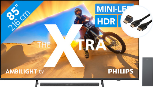 Philips The Xtra 85PML9009 - QD Miniled (2024) + Barre de Son + Câble HDMI Main Image