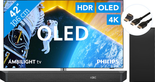 Philips 42OLED809 - Ambilight (2024) + Soundbar + Hdmi kabel Main Image