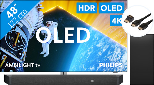 Philips 48OLED809 - Ambilight (2024) + Barre de Son + Câble HDMI Main Image