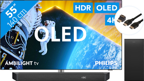 Philips 55OLED809 - Ambilight (2024) + Soundbar + Hdmi kabel Main Image