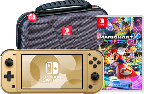 Nintendo Switch Lite Zelda Edition + Mario Kart 8 Deluxe + Beschermhoes Main Image