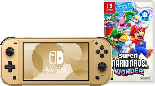 Nintendo Switch Lite Zelda Edition + Super Mario Bros. Wonder Main Image