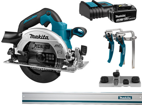 Makita DHS660ZJ + Batterie 3,0 Ah et Chargeur + Rail de Guidage Main Image