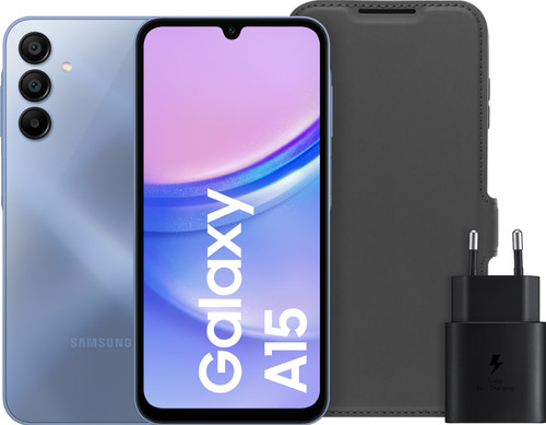 Samsung Galaxy A15 128GB Blue 4G + Accessory Pack Main Image