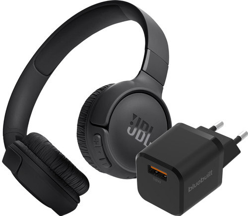 JBL Tune 520BT Noir + BlueBuilt Chargeur Quick Charge avec Port USB-A 18 W Noir Main Image