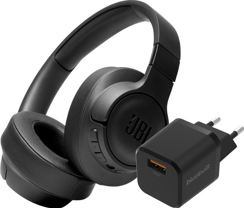 JBL Tune 760NC Noir + BlueBuilt Chargeur Quick Charge avec Port USB-A 18 W Noir Main Image