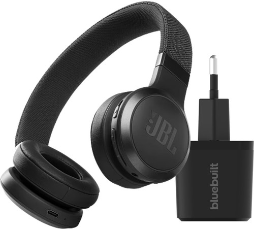 JBL Live 460NC Noir + BlueBuilt Quick Charge Chargeur avec Port USB Main Image