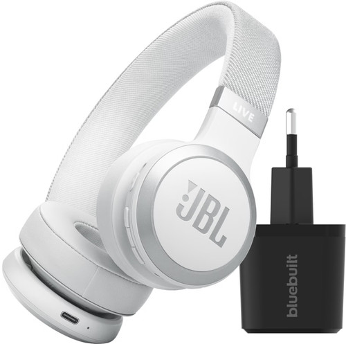 JBL Live 670NC Blanc + BlueBuilt Chargeur Quick Charge avec Port USB Main Image