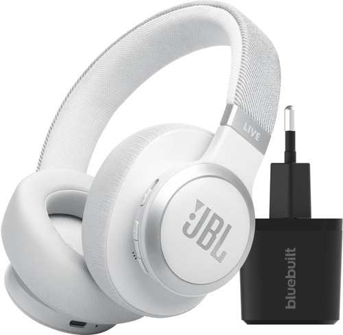 JBL Live 770NC Blanc + BlueBuilt Chargeur Quick Charge avec Port USB Main Image