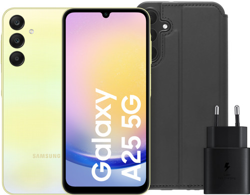 Samsung Galaxy A25 128GB Yellow 5G + Accessory Pack Main Image