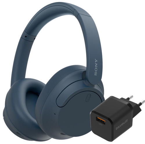 Sony WH-CH720N Blauw + BlueBuilt Quick Charge Oplader met Usb A Poort 18W Zwart Main Image