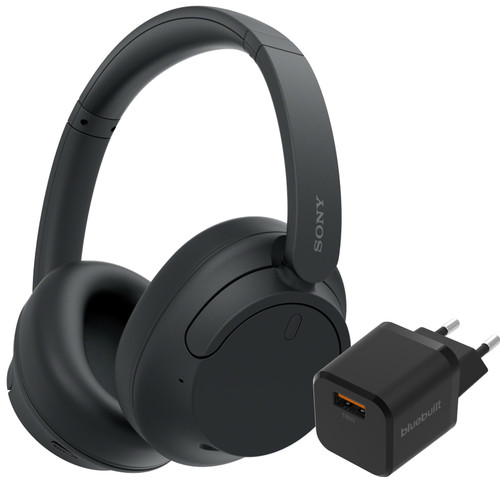 Sony WH-CH720N Zwart + BlueBuilt Quick Charge Oplader met Usb A Poort 18W Zwart Main Image