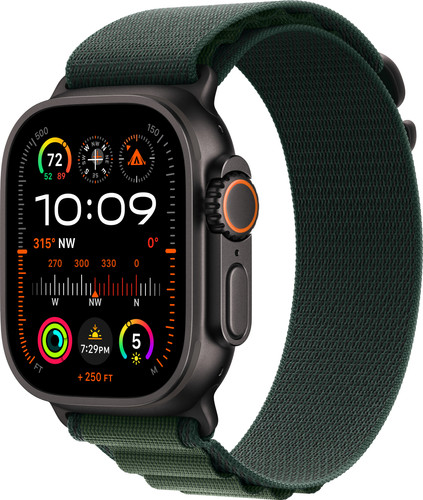 Apple Watch Ultra 2 4G 49mm Black Alpine Watch Strap Green M Main Image