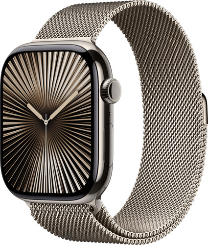 Apple Watch Series 10 4G 46mm Titanium Silver Milanese Watch Strap M/L Main Image