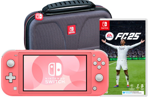 Nintendo Switch Lite Koraal + EA Sports FC 25 + Bigben Beschermtas Main Image