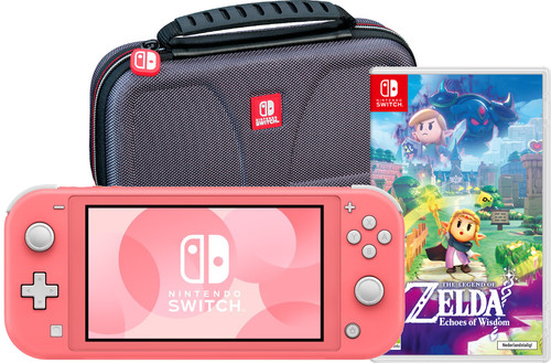 Nintendo Switch Lite Koraal + Zelda: Echoes of Wisdom + Bigben Beschermtas Main Image