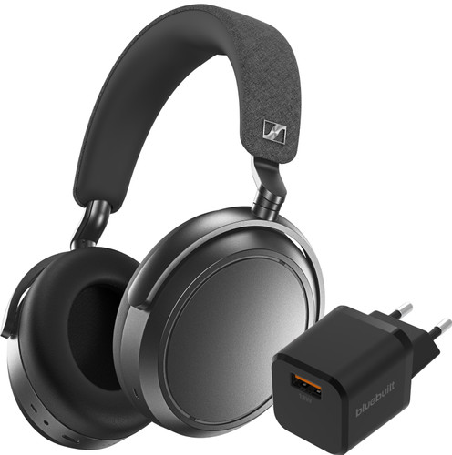 Sennheiser Momentum 4 Wireless Gris + BlueBuilt Quick Charge Chargeur avec Port USB-A 18 W Main Image