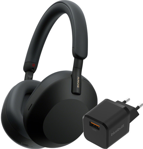 Sony WH-1000XM5 Zwart + BlueBuilt Quick Charge Oplader met Usb A Poort 18W Zwart Main Image