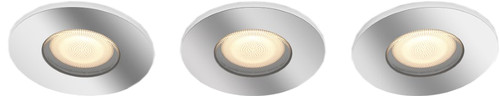 Philips Hue Adore Spot Encastré pour Salles de Bain White Ambiance - Rond - Chrome Lot de 3 + Variateur Main Image