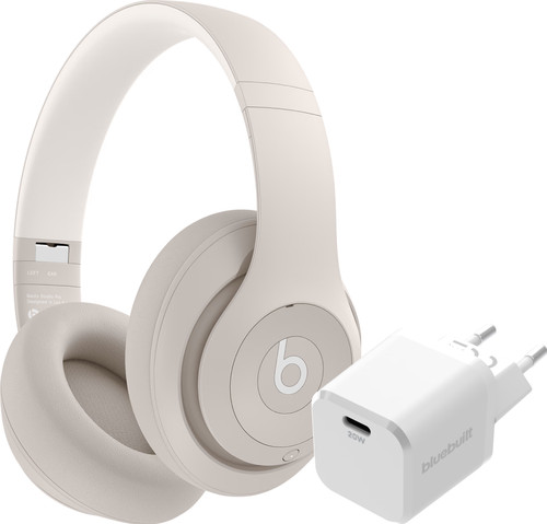 Beats Studio Pro Crème + BlueBuilt Power Delivery Chargeur avec Port USB-C 20 W Blanc Main Image