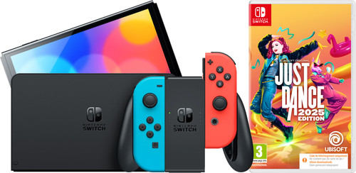 Nintendo Switch OLED Blauw/Rood + Just Dance 2025 Main Image