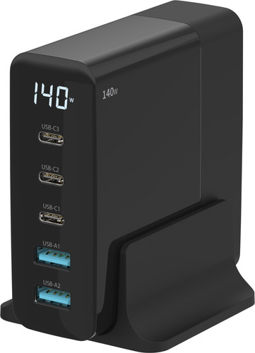 Sitecom 140W Power Delivery Desktop Charger with LED Display front
