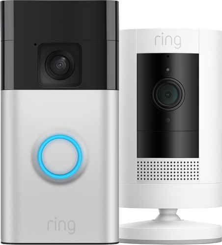 Ring Battery Video Doorbell Nickel + Stick Up Cam Main Image