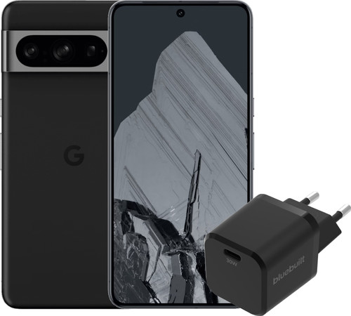 Google Pixel 8 Pro 128GB Black 5G + BlueBuilt Charger with USB-C Port 30W Zwart Main Image