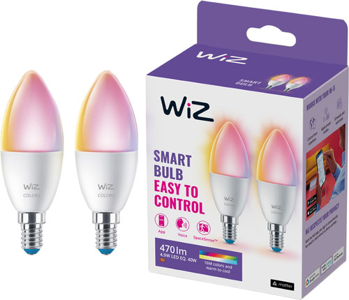 WiZ Kaarslamp - Wit en Gekleurd Licht - E14 - 2-pack Main Image